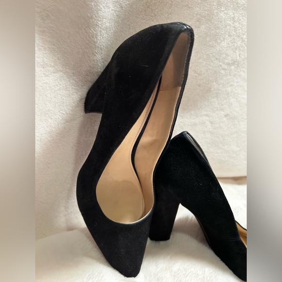 WOMENS SIZE 9.5 BLACK NINE WEST SUEDE BLOCK HEEL SHOES - Picture 3 of 7